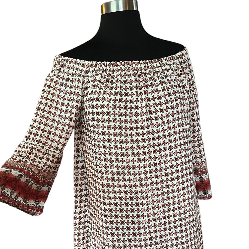 Carolina Belle Montreal retro off shoulder shift dress bell sleeve 2 sma… - Picture 2 of 15